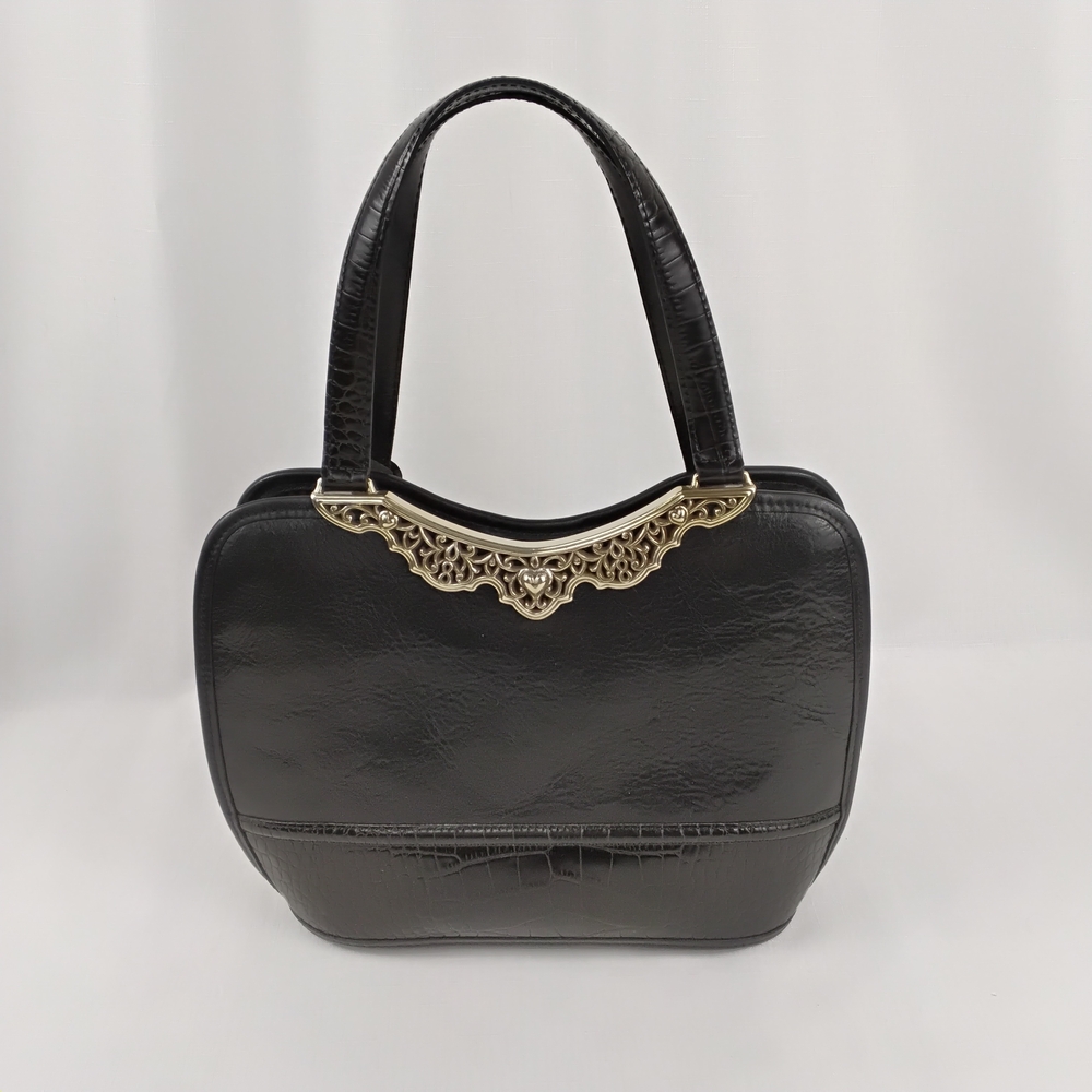 Brighton Black Shoulder Bag with Silver Detail